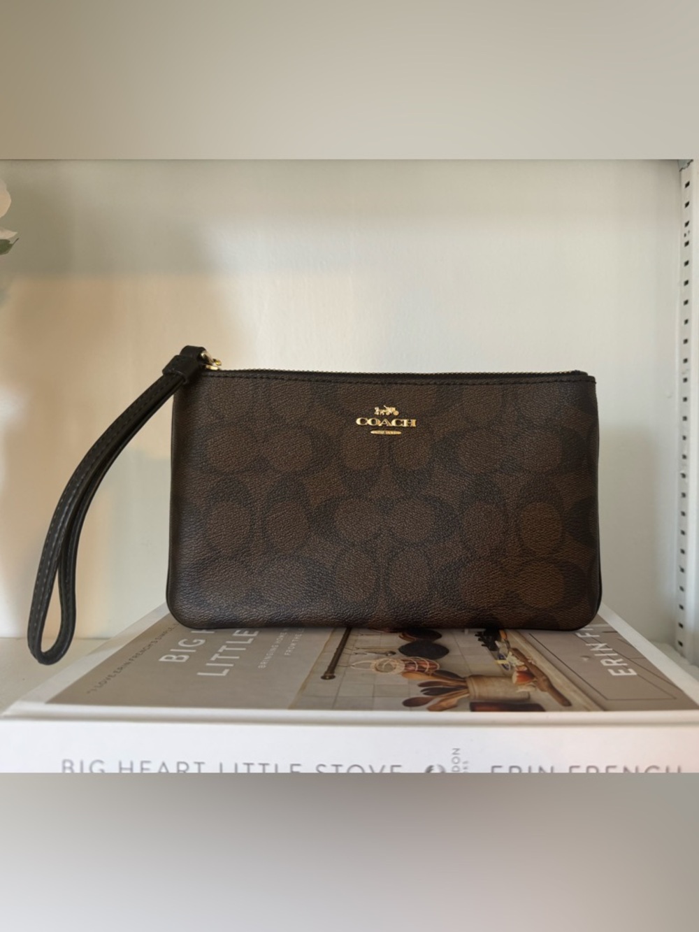 Coach signature print wristlet
